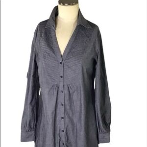 Industry 212 Grey Pleated Button Down Shirt, M, EUC